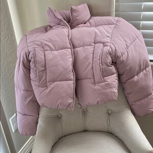H&M Light Purple Puffer Jacket 
It’s light pink/mauve really pretty color.
